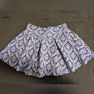 Elegant Blue and Cream Patterned Skirt